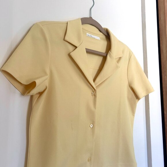 Oak + Fort Butter Yellow Cropped Blouse - Picture 7 of 7
